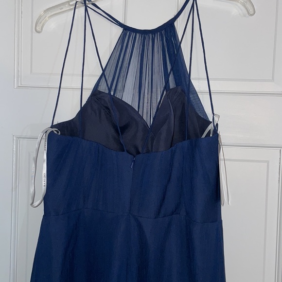 NWT Bari Jay Size 16 Navy formal prom bridesmaid halter dress - Picture 8 of 12